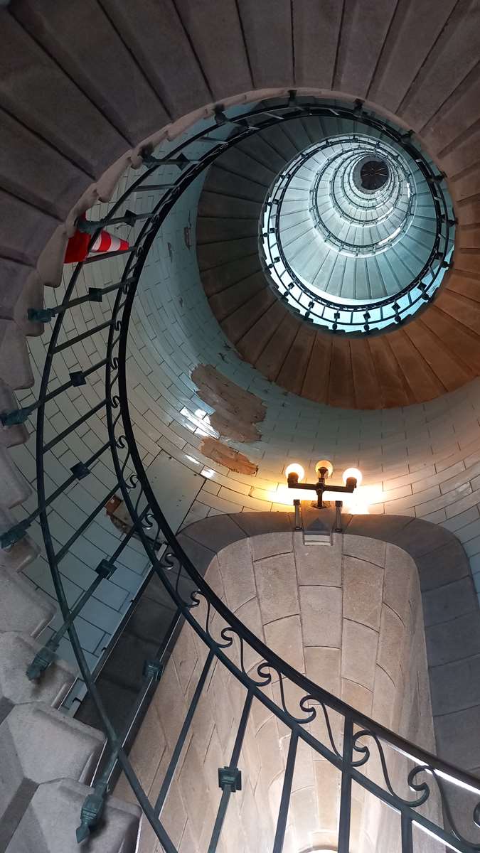 Une image contenant escaliers, rampe, spirale, bâtiment
Description générée automatiquement