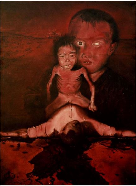 Une image contenant Visage humain, peinture, personne, Papier photographique
Description générée automatiquement