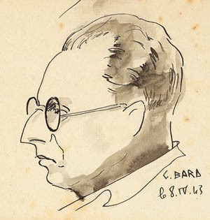 Jean Cassou, dessin Georges Bard, prison militaire de Mauzac