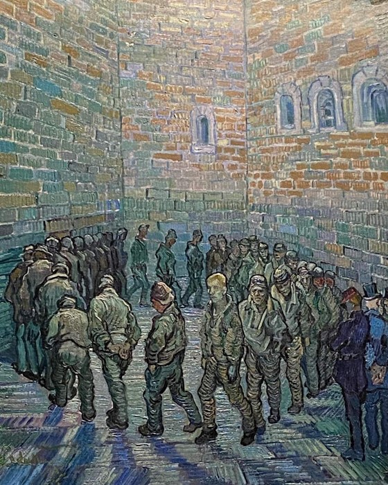 Le  tableau captivant de Vincent Van Gogh, en asile psychiatrique.. 🎑.  "C’est lui qui nous regarde, au premier plan, dans la pénombre d’une petite pièce d’exposition. " fondation Morozov.